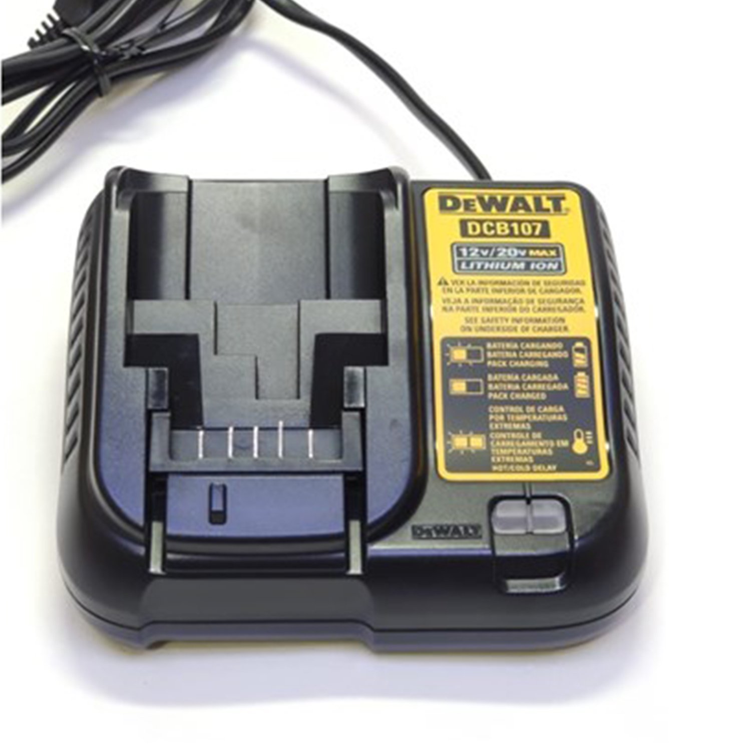 Carregador 1,25ah 12 A 20v Bivolt Dcb107-Br Dewalt