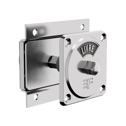 Fecho Livre/Ocupado Para Banheiro Cromado 3f