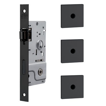Kit Fechaduras Pivotante 800 T. Rolete R Quadrada Preta Stam
