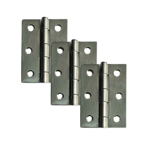 Dobradiça Inox 3"x2"  Pino Simples 3 Peças C/ Parafuso Jaci