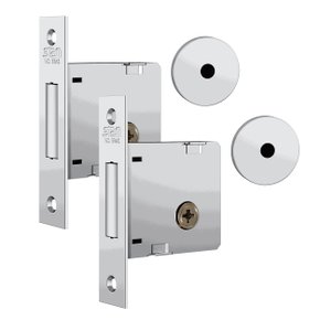 Fechadura 1004 (Par) Tetra Chave Longa Redonda Inox Stam