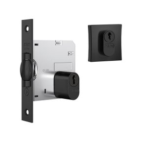 Fechadura 1005 Pivotante Roseta Quadrada Preta Stam