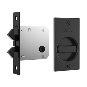 Fechadura 1006S Wc Porta De Correr Retangular Preto F. Stam