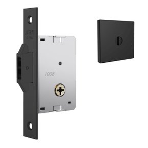 Fechadura 1008 Porta De Correr Roseta Quadrada Black Stam