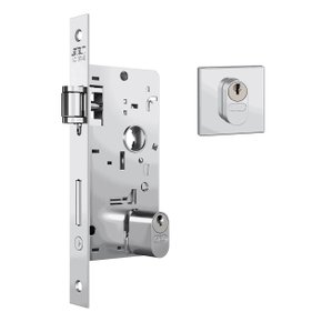 Fechadura 803 Porta Pivotante Roseta Quadrada Inox Stam