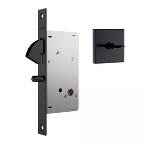 Fechadura 950 Porta De Correr Wc Roseta Quadrada Preto Stam