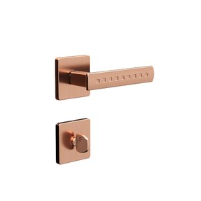 Fechadura Wc Roseta Quadrada Rosé 3f