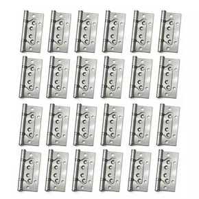 Kit 24 Dobradiça Pratica Sobrepor  4x3" Inox 304 Escovado