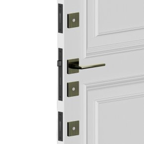 Kit De Fechaduras Roseta Quadrada Tetra  Antique Oxidado 3f