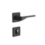 Fechadura Externa Roseta Quadrada Modelo 128 Preto Fosco 3f