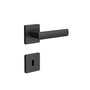 Fechadura Interna Roseta Quadrada Modelo 117 Preto Fosco 3f